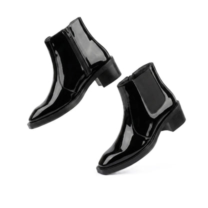 BXXY Mens Formal Faux Leather Zipper Ankle Boot for Partywear