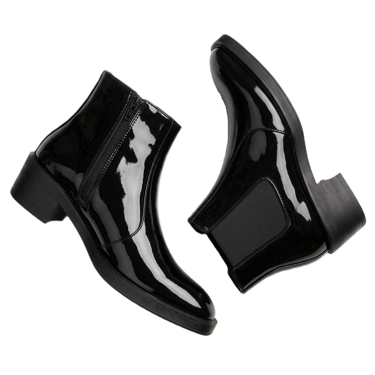 BXXY Mens Formal Faux Leather Zipper Ankle Boot for Partywear