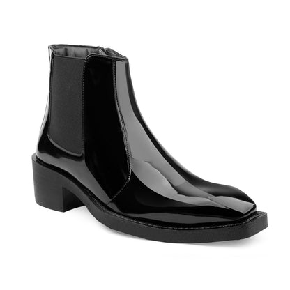 BXXY Mens Formal Faux Leather Zipper Ankle Boot for Partywear