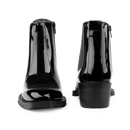 BXXY Mens Formal Faux Leather Zipper Ankle Boot for Partywear