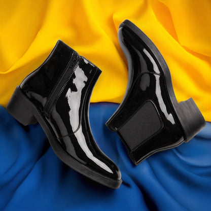 BXXY Mens Formal Faux Leather Zipper Ankle Boot for Partywear