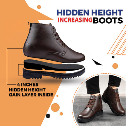 Men's 4 Inch Hidden Height Increasing Boot in TRP Sole