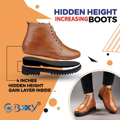Men's 4 Inch Hidden Height Increasing Boot in TRP Sole