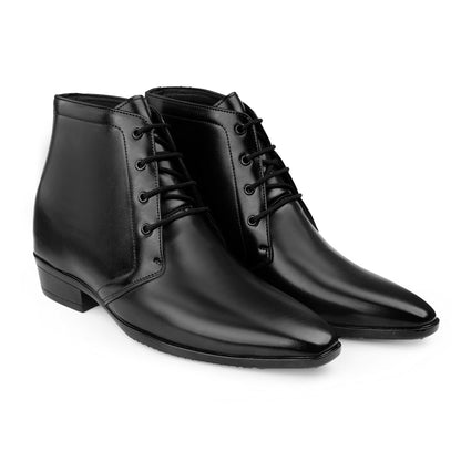 BXXY Men's 3.5 Inches Hidden Height Increasing Formal Lace-up Boot