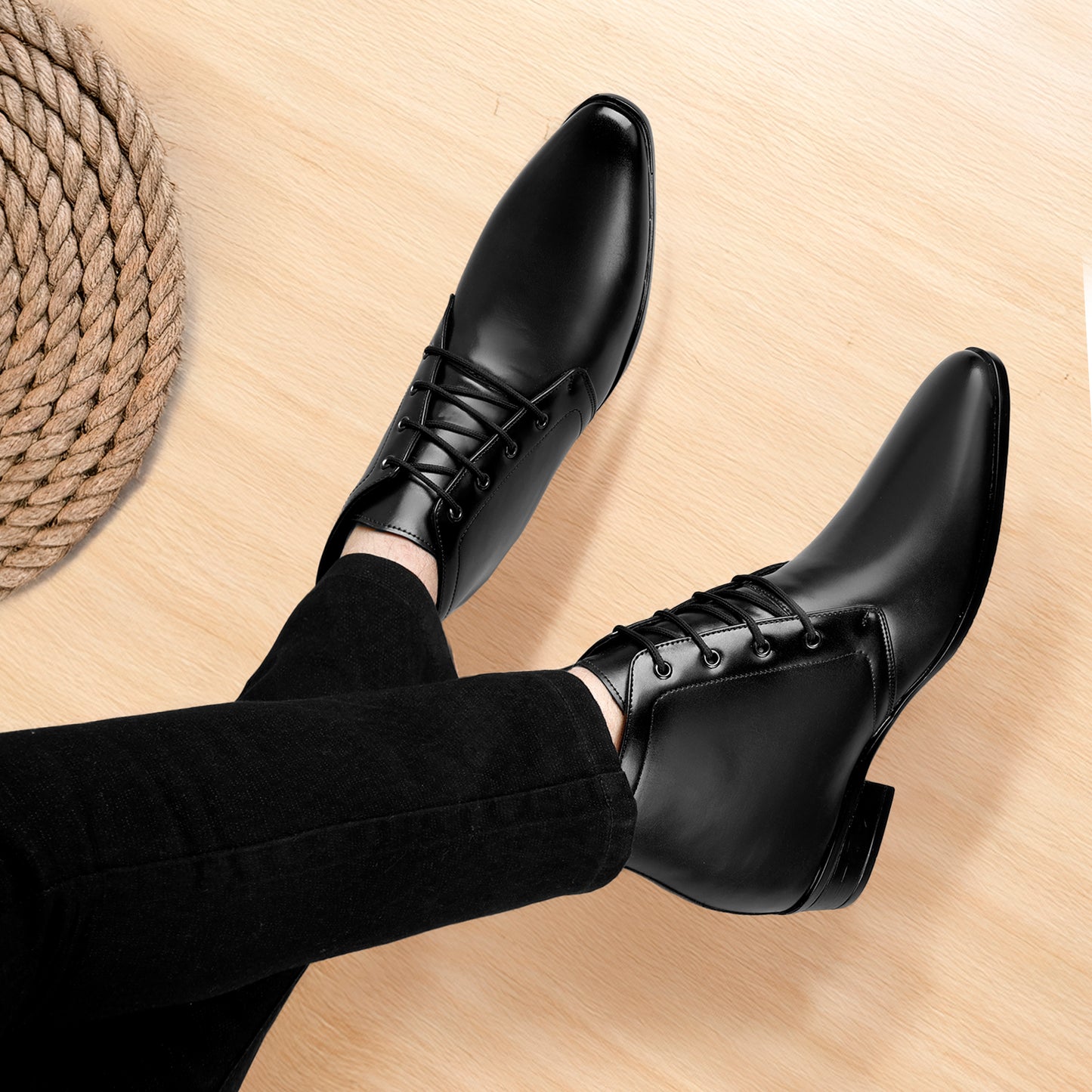 BXXY Men’s Elevator Formal Boots – Gain 3.5 Inches Height.
