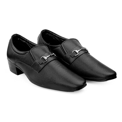 Men's 2 Inch Formal Height Increasing Slip-On Buckle Shoes