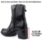 Elegant Black Vegan Ankle Zipper Boots for Women