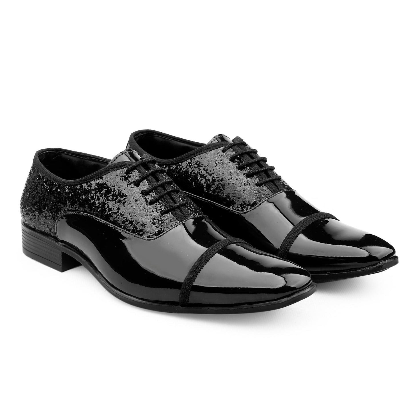 Bxxy's Faux Leather Semi Suede Classic Party Wear Lace-up Shoes for Men
