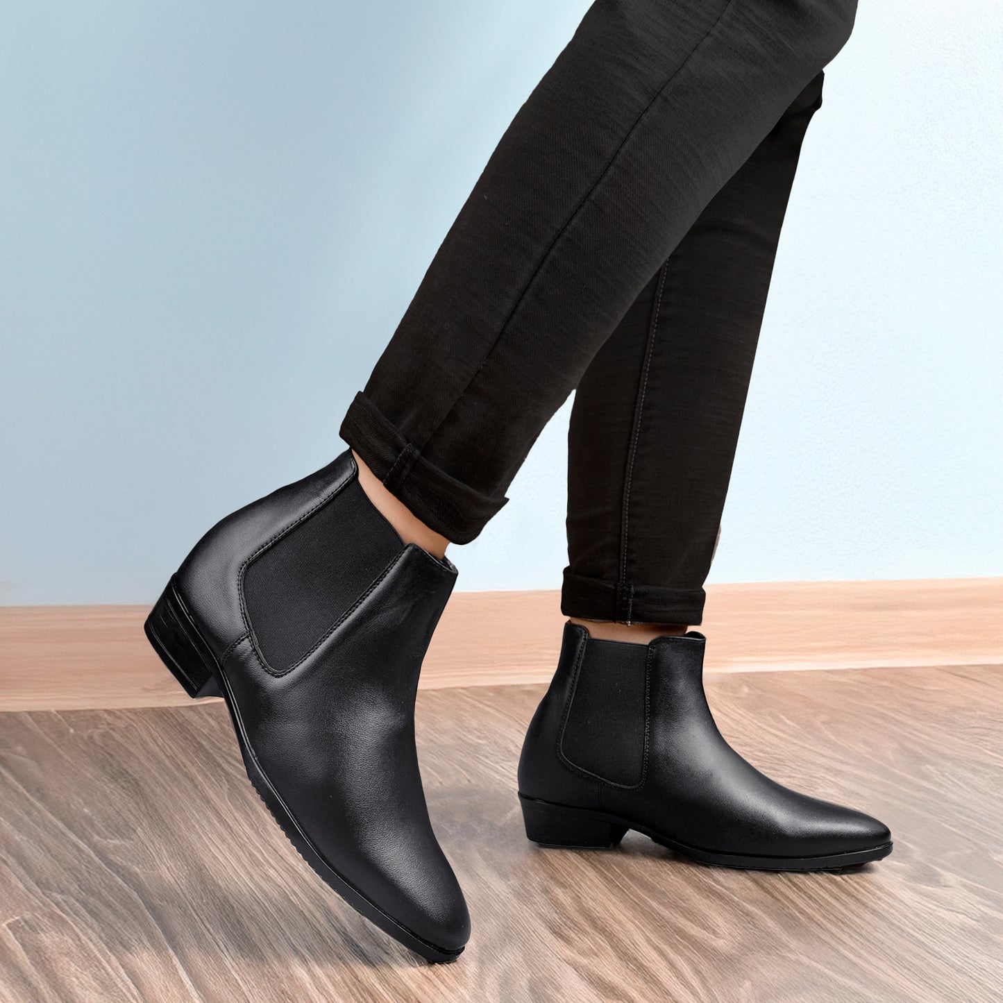 Men's Height Increasing Chelsea Boots – 3.5 Inch (9CM) Lift, Invisible Heel