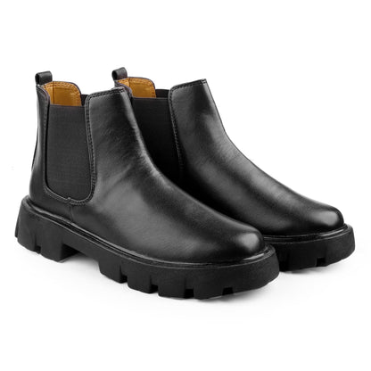 Bxxy's Faux Leather Slip-on Boots for Men