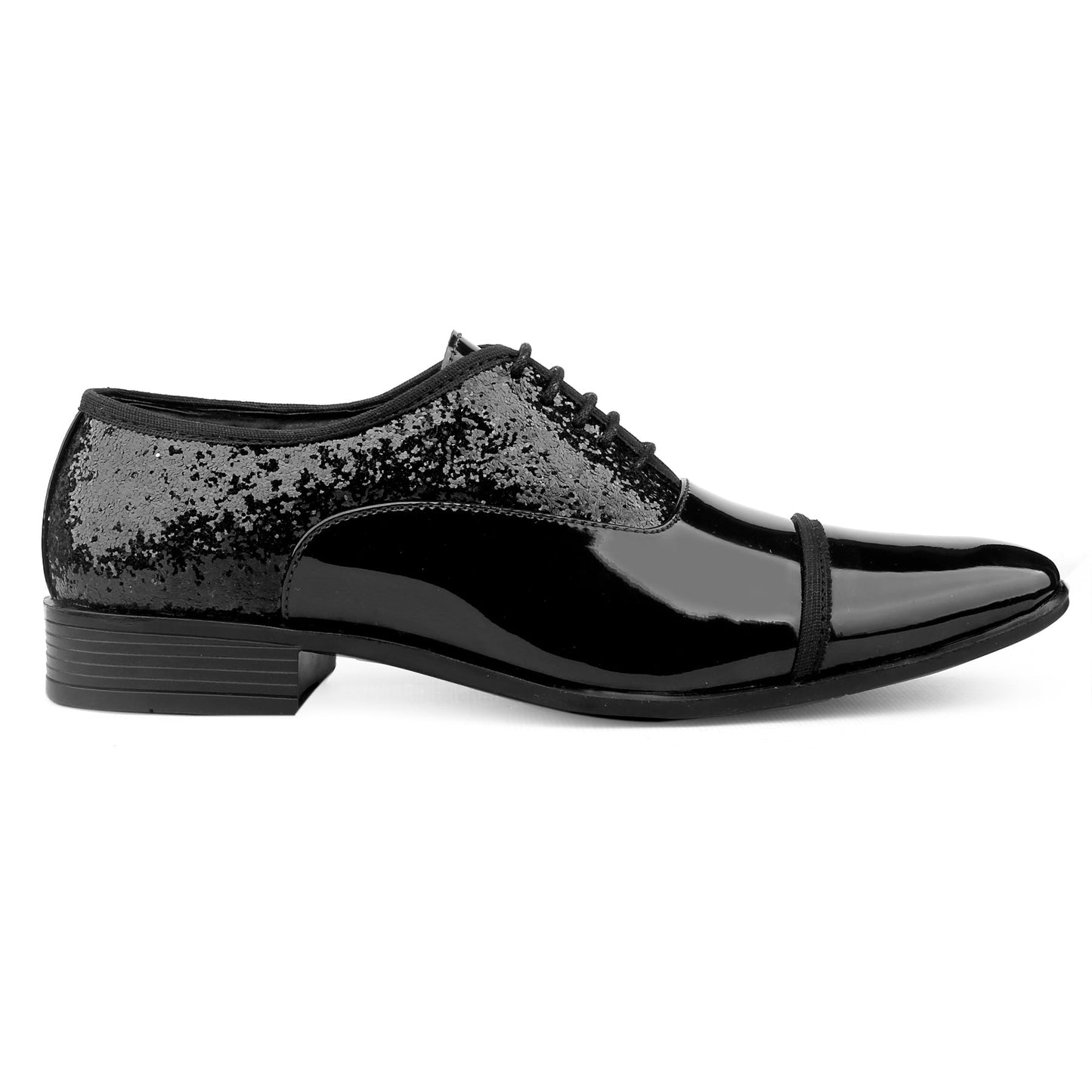 Bxxy's Faux Leather Semi Suede Classic Party Wear Lace-up Shoes for Men