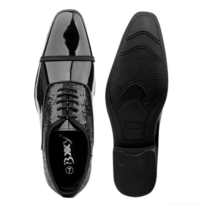 Men's Vegan Leather Lace-up Wedding Wear Shoes