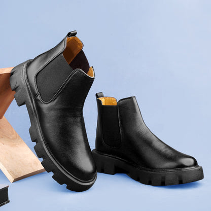 Bxxy's Faux Leather Slip-on Boots for Men