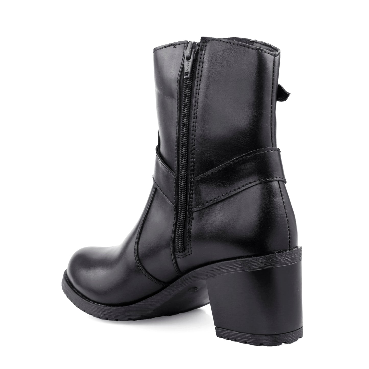 Elegant Black Vegan Ankle Zipper Boots for Women