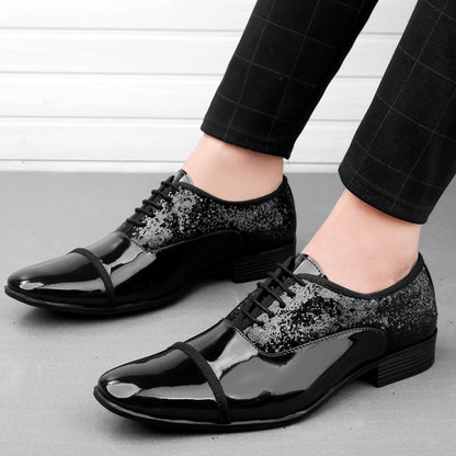 Men's Vegan Leather Lace-up Wedding Wear Shoes