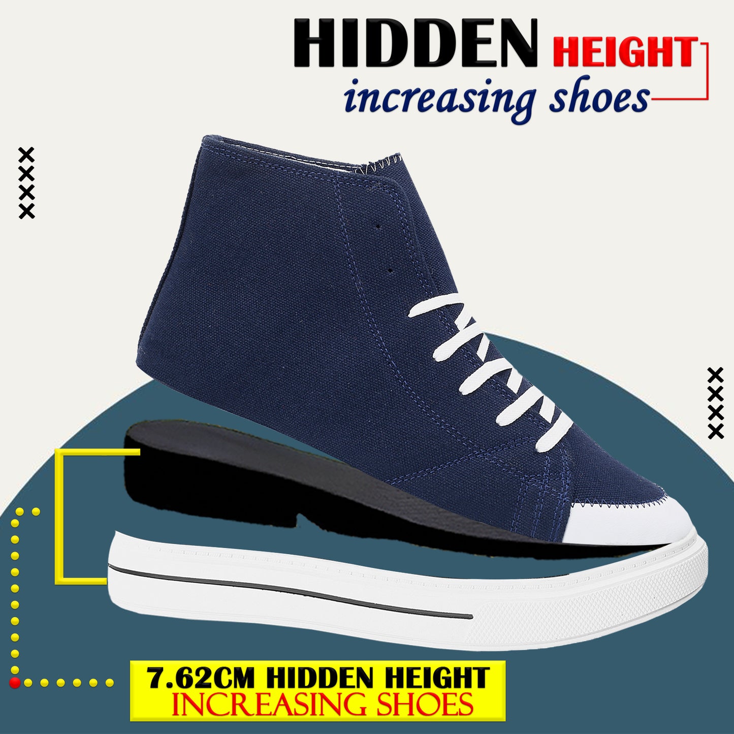 BXXY Premium Elevator Sneakers with 3 Inch Hidden Lift and Everyday Comfort