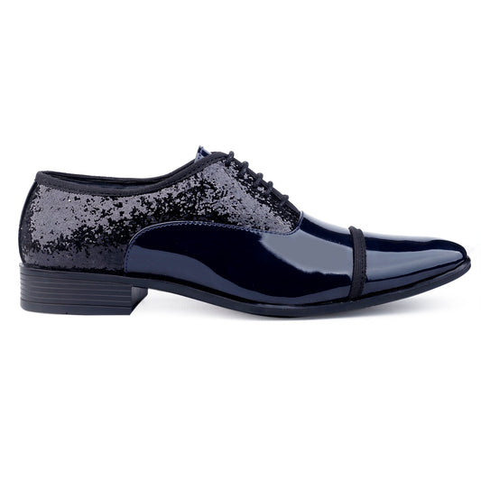 Bxxy's Faux Leather Semi Suede Classic Party Wear Lace-up Shoes for Men