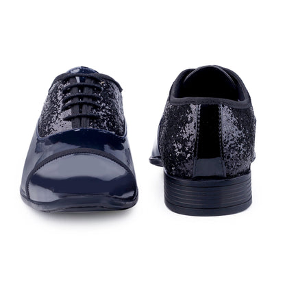 Bxxy's Faux Leather Semi Suede Classic Party Wear Lace-up Shoes for Men