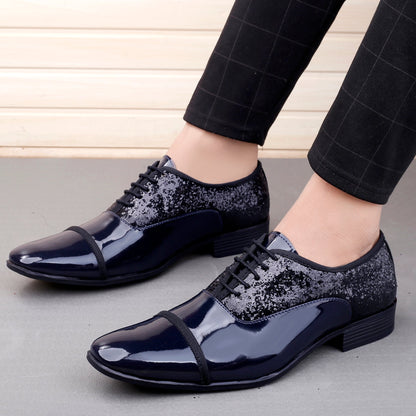 Men's Vegan Leather Lace-up Wedding Wear Shoes