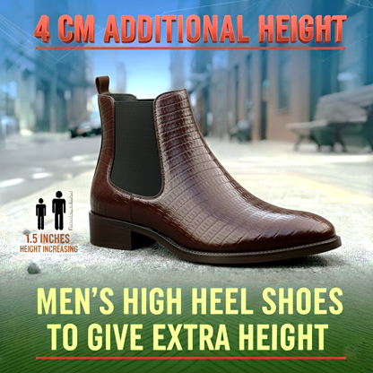 Classic Croc-Embossed Chelsea Boot for Modern Gentlemen