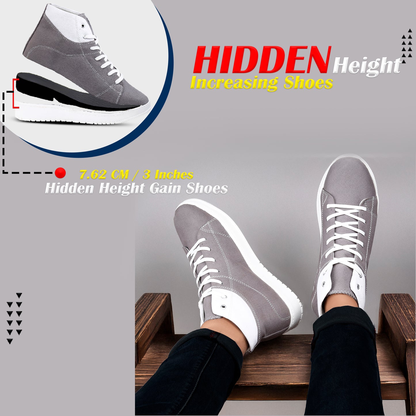 BXXY Modern High Top Sneakers for Men Comfortable Everyday Wear