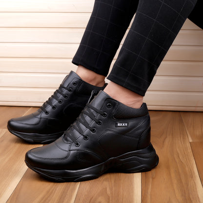 Lace-Up Boots Black -  3 Inches (7.62CM)