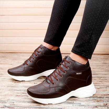 Lace-Up Boots  Brown - 3 Inches (7.62CM)
