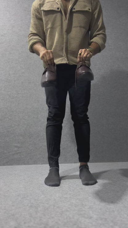 BXXY 9 cm (3.5 Inch) Height Increasing Patent Oxford Party Wear Lace-Up Shoes