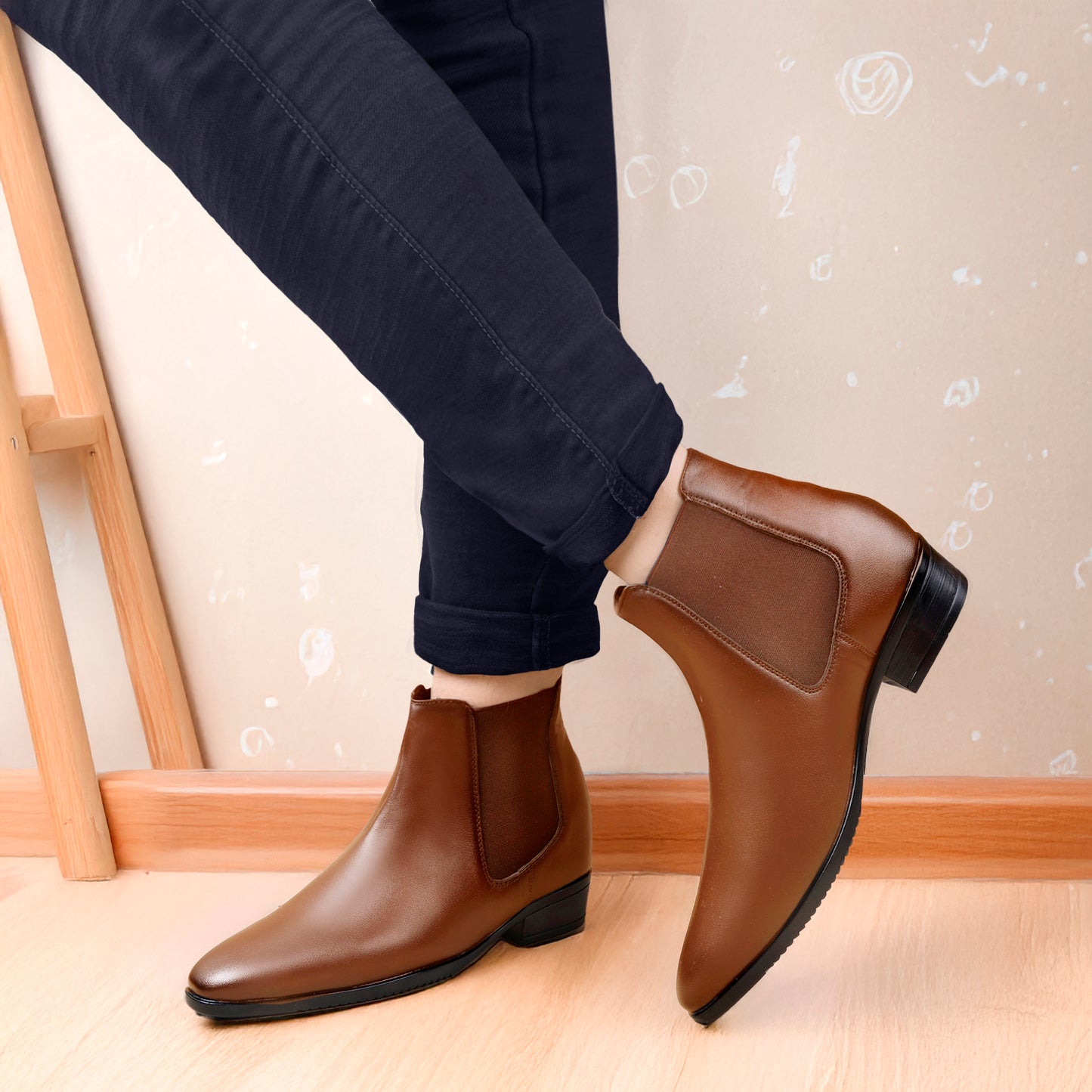 Men's Height Increasing Chelsea Boots – 3.5 Inch (9CM) Lift, Invisible Heel