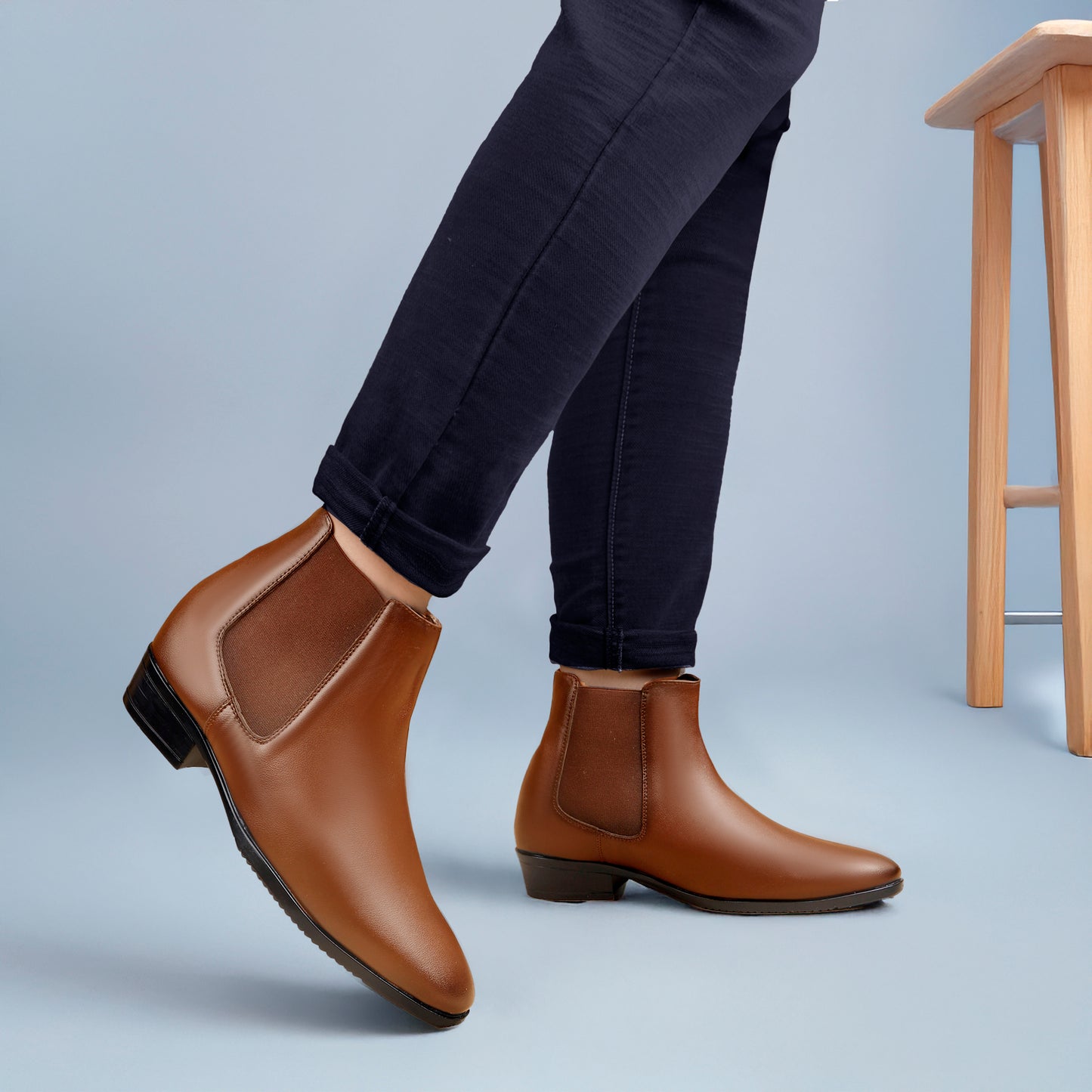 Men's Height Increasing Chelsea Boots – 3.5 Inch (9CM) Lift, Invisible Heel