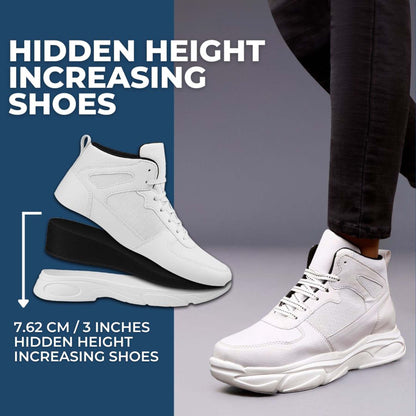 Men’s Hidden Height Shoes, 3 Inch Elevator Sneakers for Everyday Confidence
