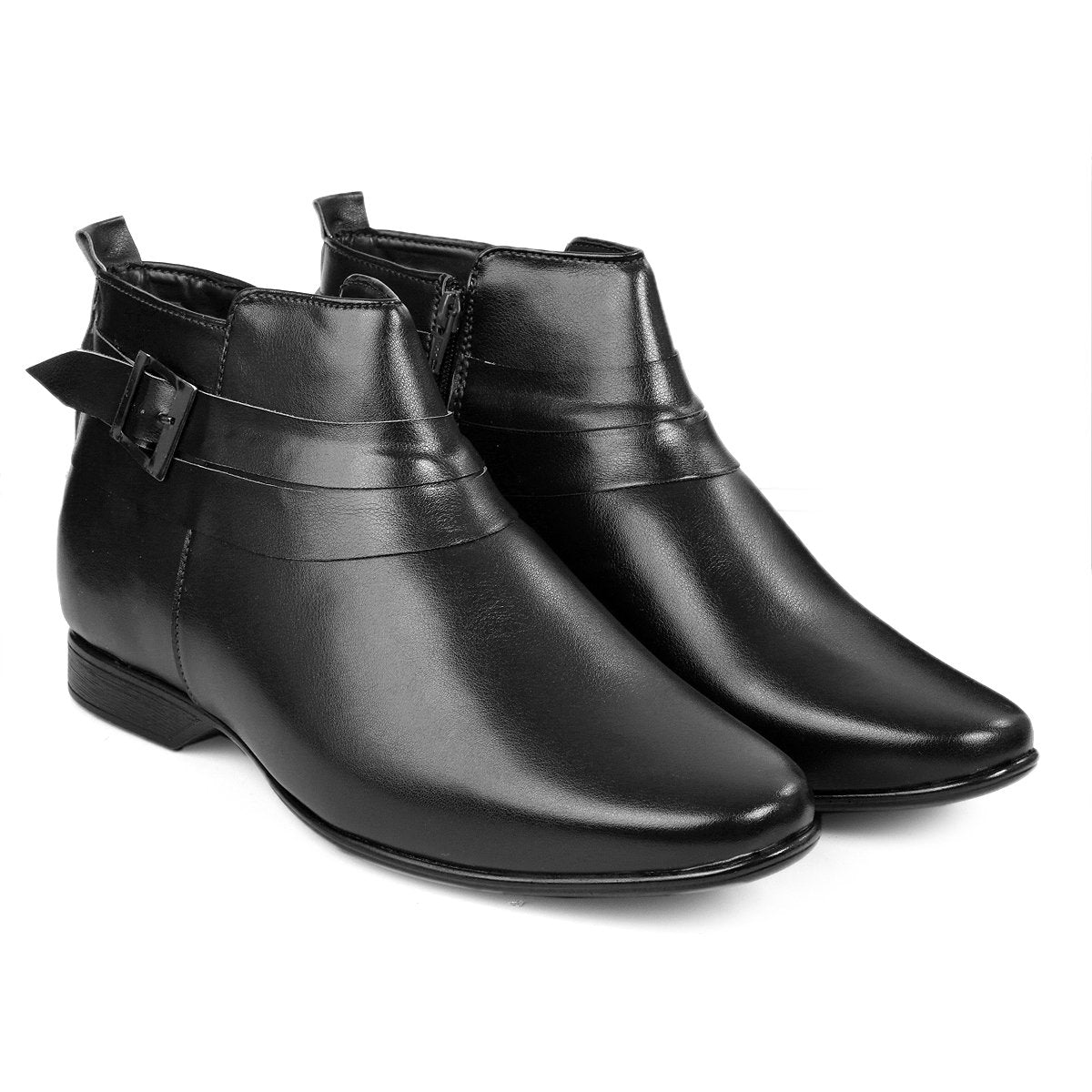 BXXY 3.5 Inch Height Increasing Formal and Casual Pu Leather Derby Boots for All Ocassions