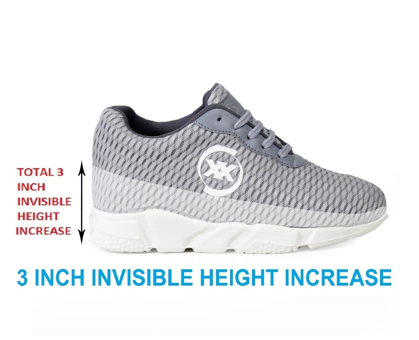 Men's 3 Inch Hidden Height Increasing Casual Sport Shoes