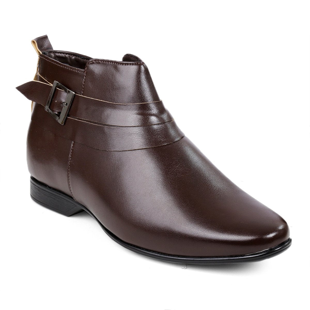 BXXY 3.5 Inch Height Increasing Formal and Casual Pu Leather Derby Boots for All Ocassions