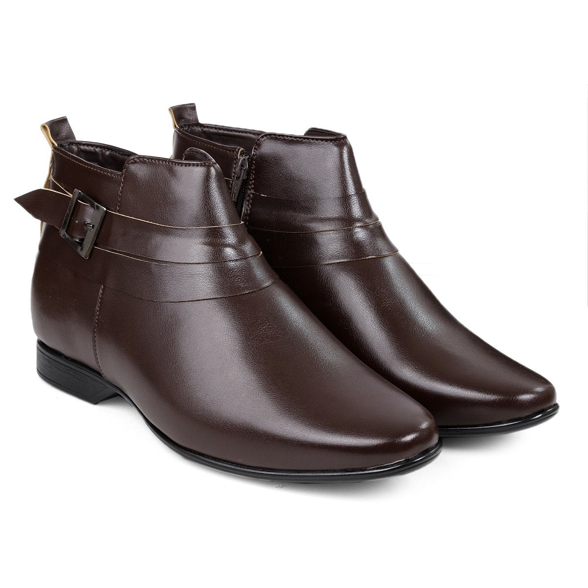 BXXY 3.5 Inch Height Increasing Formal and Casual Pu Leather Derby Boots for All Ocassions