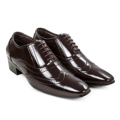 BXXY Men's Height Increasing Formal Brogue Faux Leather Oxford Shoes