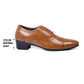 Men/s Height Increasing Faux Leather Oxford Semi Brogue Formal Black Lace-Up Shoes