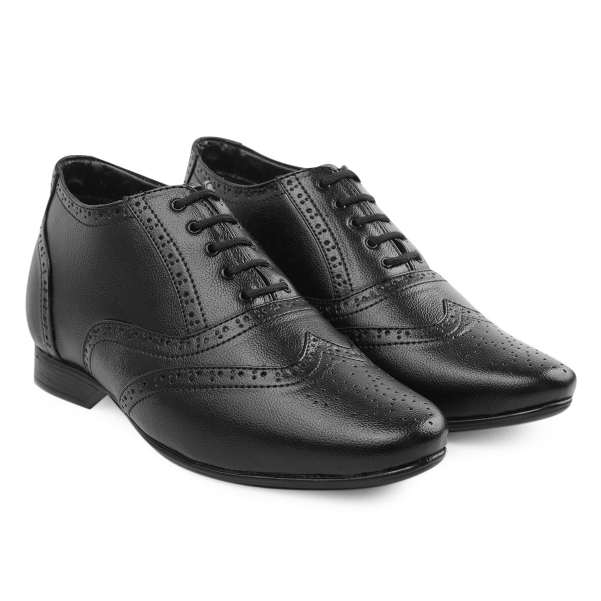 3 Inch Height Increasing Formal Faux Leather Brogue Oxford Shoes