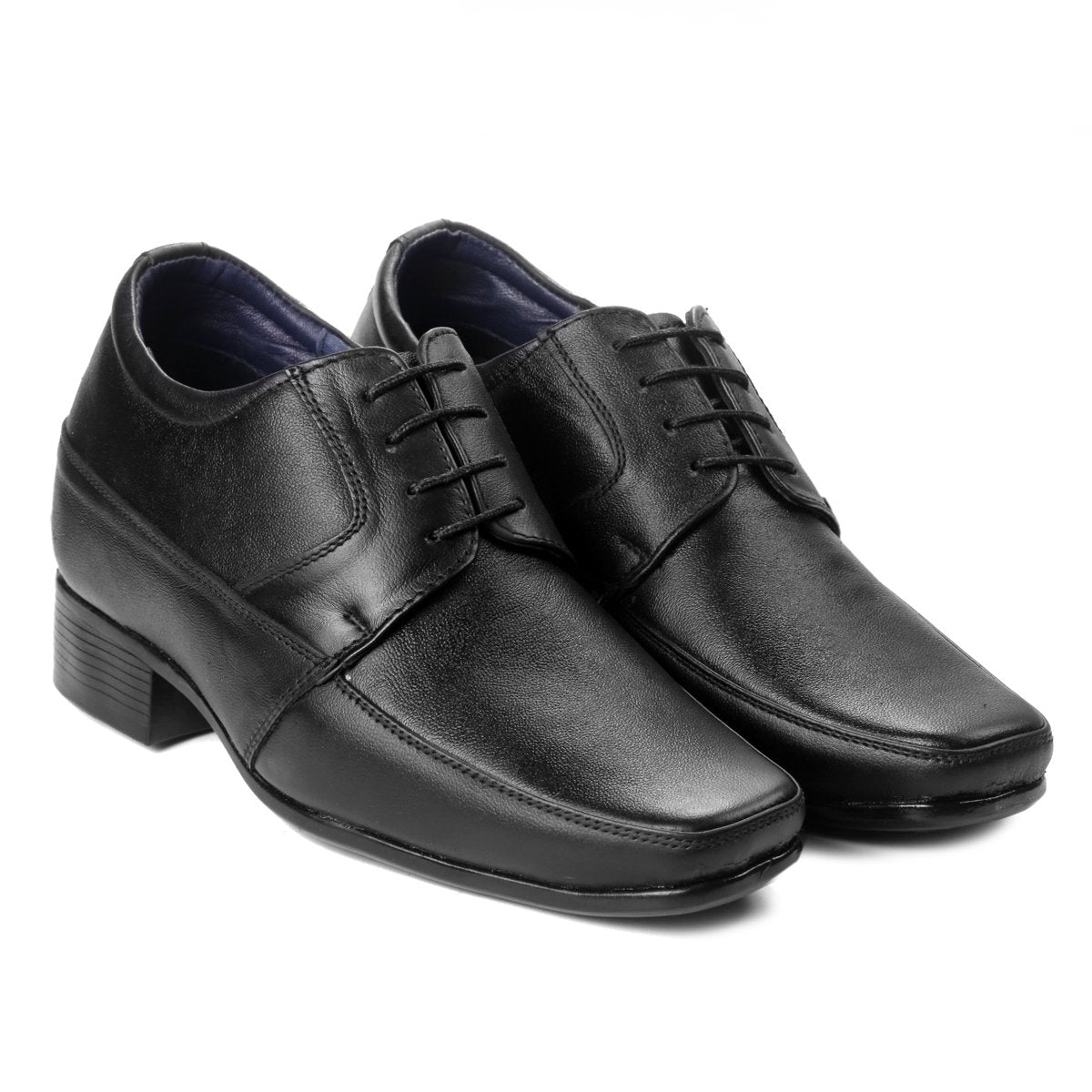 BXXY 9 cm (3.5 Inch) Hidden Height Increasing Dress and Derby Lace-Up Formal Faux Leather Shoes for Men