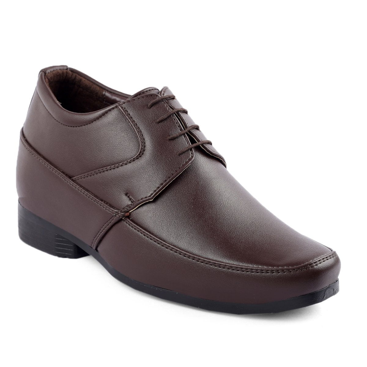 BXXY 9 cm (3.5 Inch) Hidden Height Increasing Dress and Derby Lace-Up Formal Faux Leather Shoes for Men