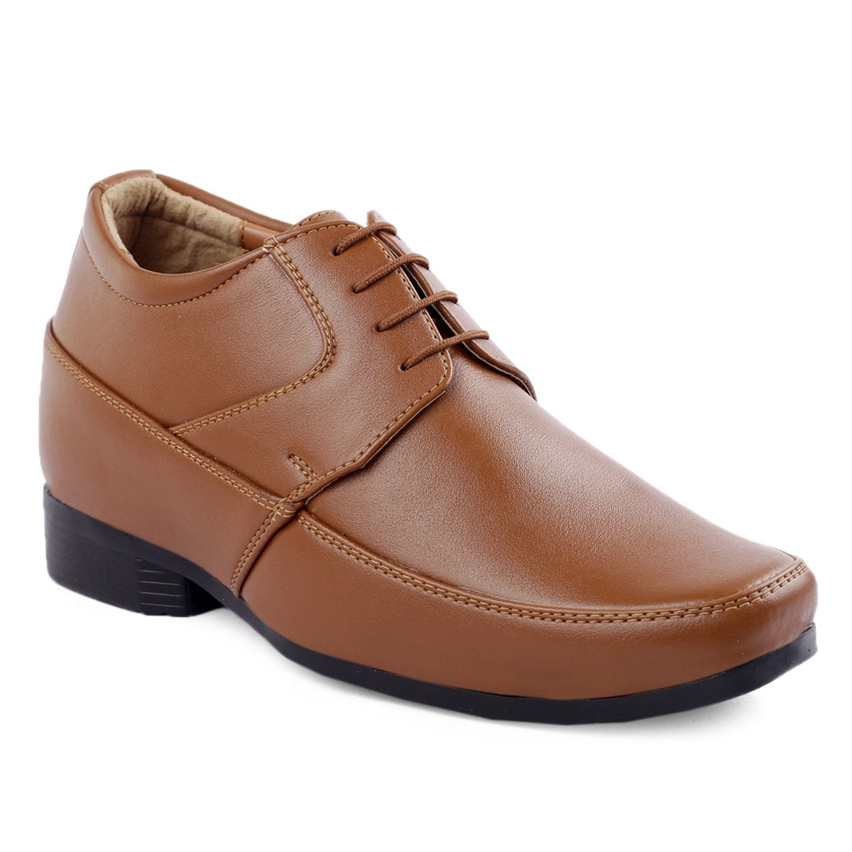 BXXY 9 cm (3.5 Inch) Hidden Height Increasing Dress and Derby Lace-Up Formal Faux Leather Shoes for Men