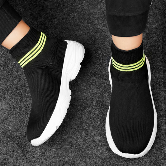 Men/s New Fabric Upper Casual Lime Long Socks Shoes