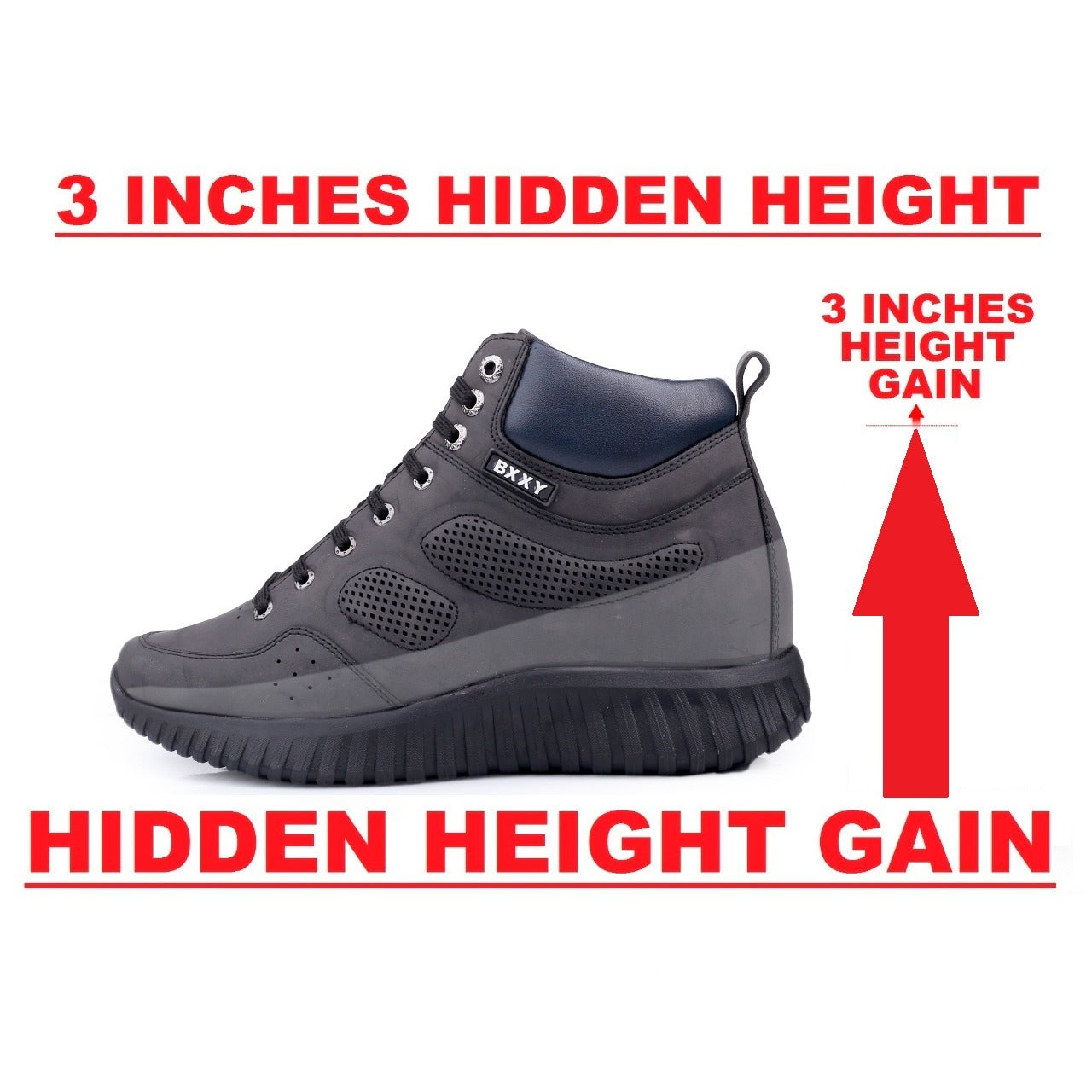 Bxxy's 3 Inch Hidden Height Increasing All Purpose Elevator Sports Elevator Casual Shoes for Men
