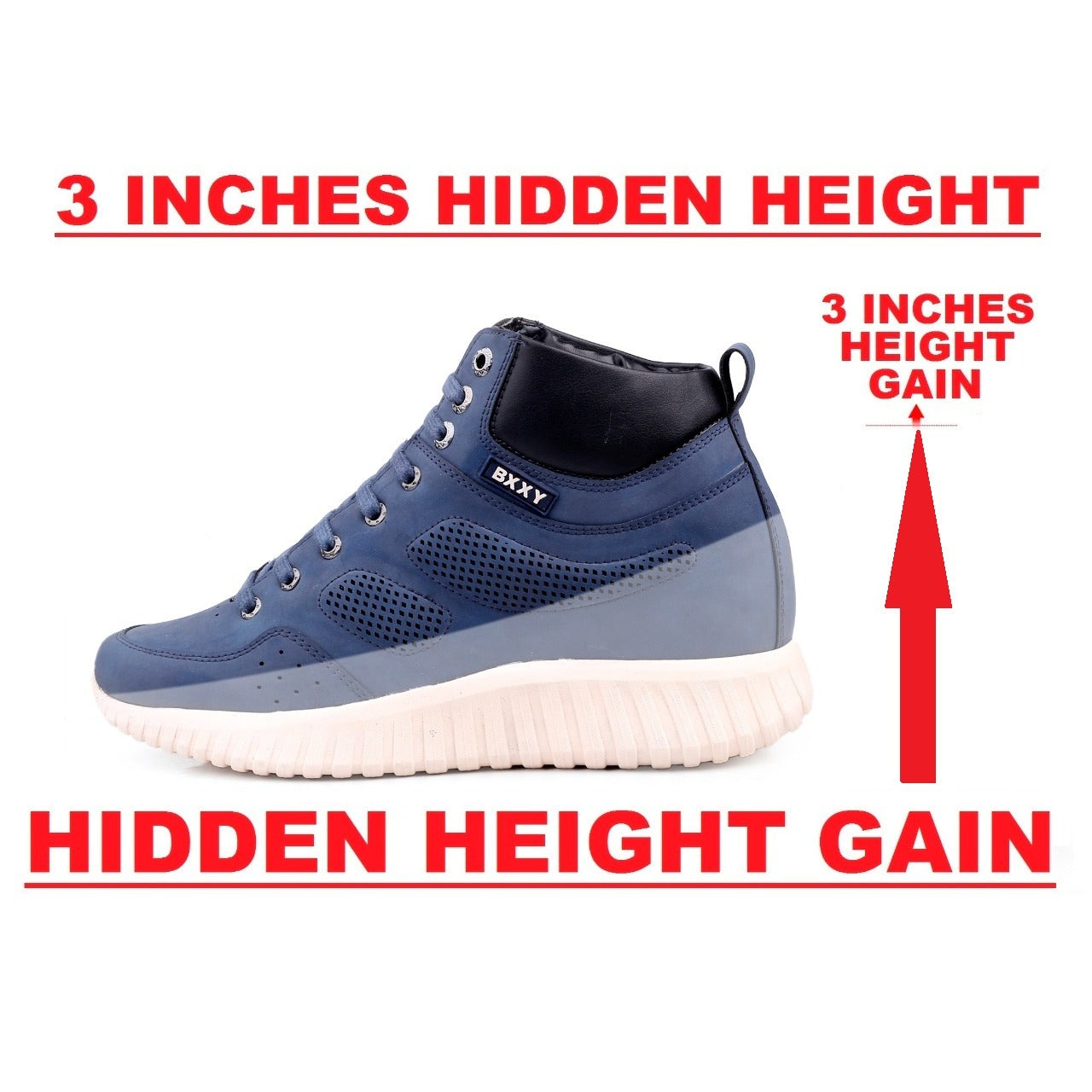 Bxxy's 3 Inch Hidden Height Increasing All Purpose Elevator Sports Elevator Casual Shoes for Men
