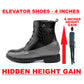 Bxxy's 4 inches Hidden Height Increasing Crocodile Textured Vegan Leather Lace-up Ankle Boots for Men