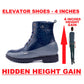 Bxxy's 4 inches Hidden Height Increasing Crocodile Textured Vegan Leather Lace-up Ankle Boots for Men