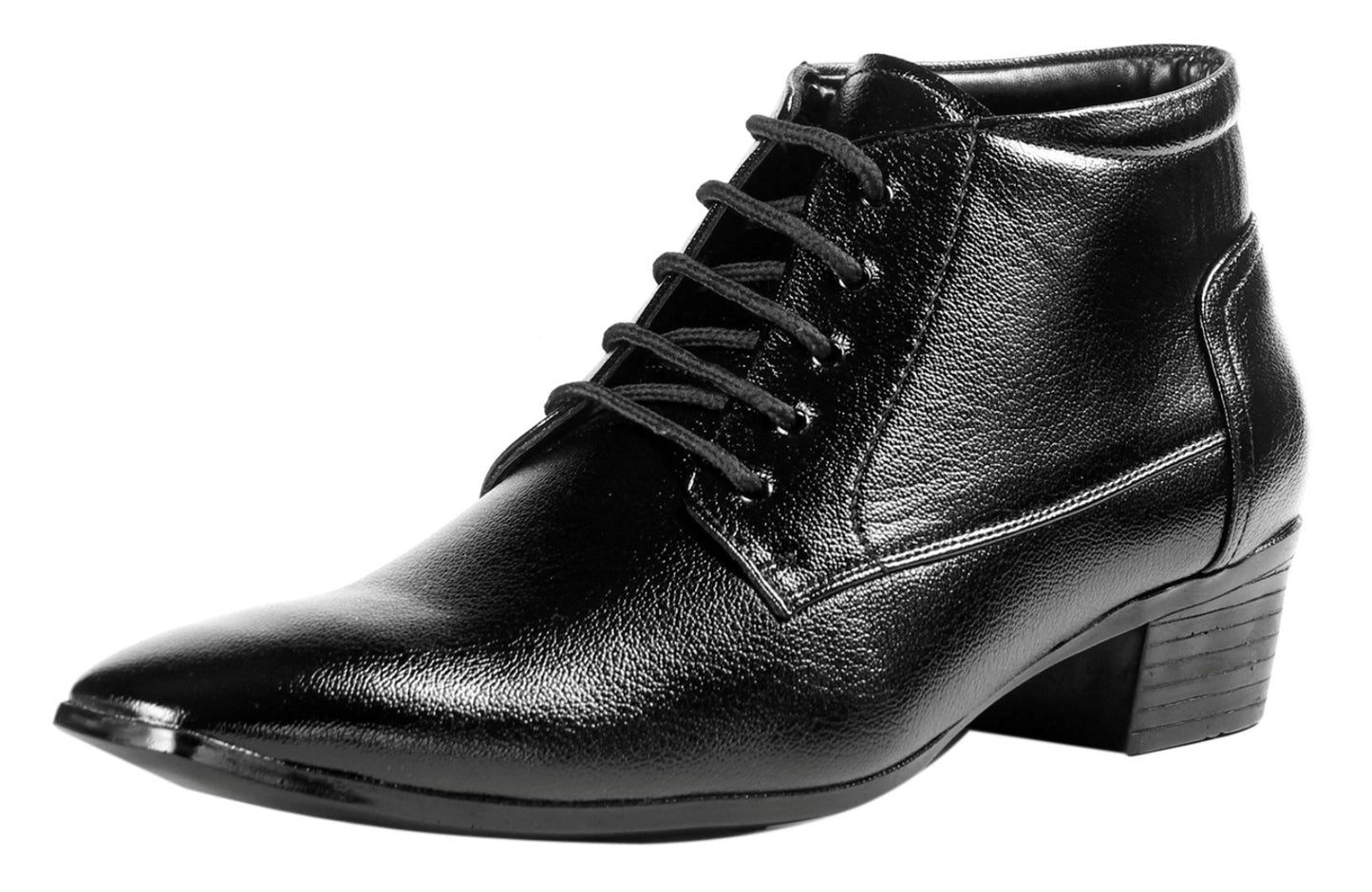 Men's Height Increasing Derby Faux Leather Formal Wear Boots