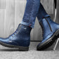Bxxy's 4 inches Hidden Height Increasing Crocodile Textured Vegan Leather Lace-up Ankle Boots for Men