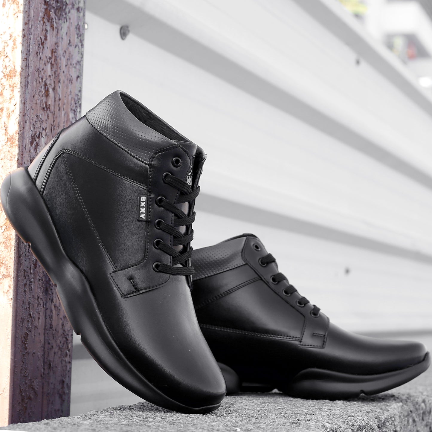 Bxxy's Men 3 Inch Hidden Height Increasing/Elevator Casual Lace-up Outdoor Sneaker Boot