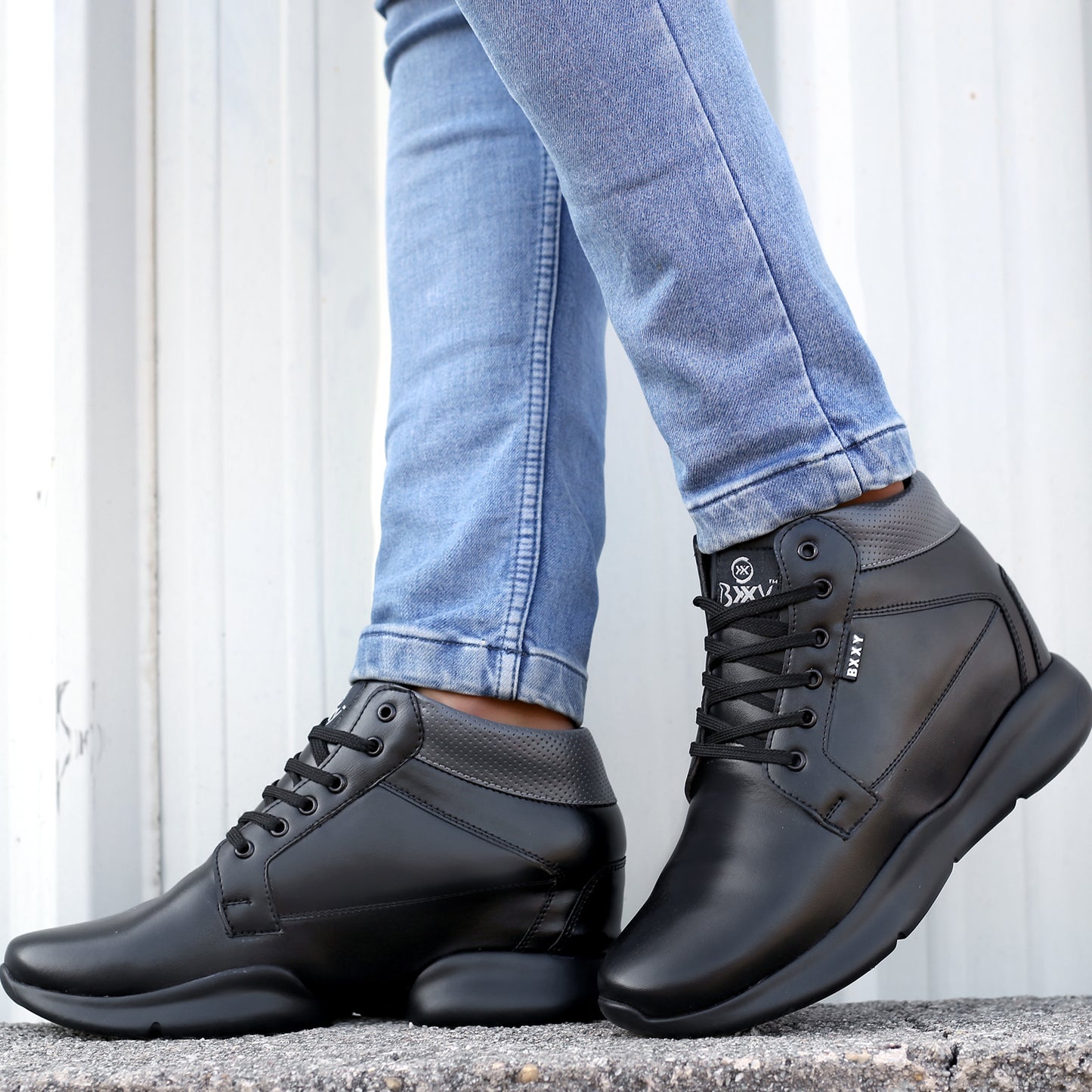 Bxxy's Men 3 Inch Hidden Height Increasing/Elevator Casual Lace-up Outdoor Sneaker Boot